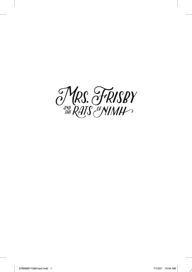 Cover of Mrs. Frisby and the Rats of Nimh