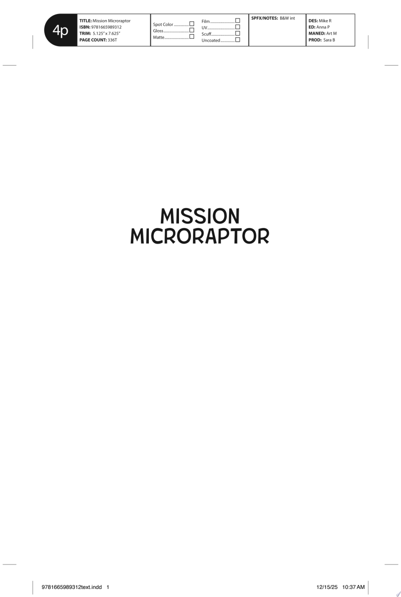 Cover of Mission Microraptor